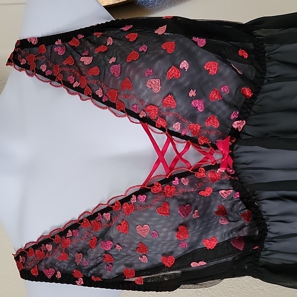 Lane Bryant Cacique Plus Size Heart Sheer Babydoll w/Panties sz 18/20 NWOT - Picture 2 of 5